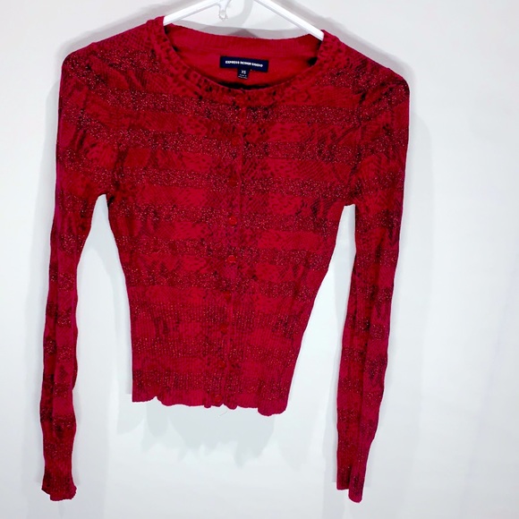 Express Design Studio crewneck cardigan sweater - Picture 1 of 5